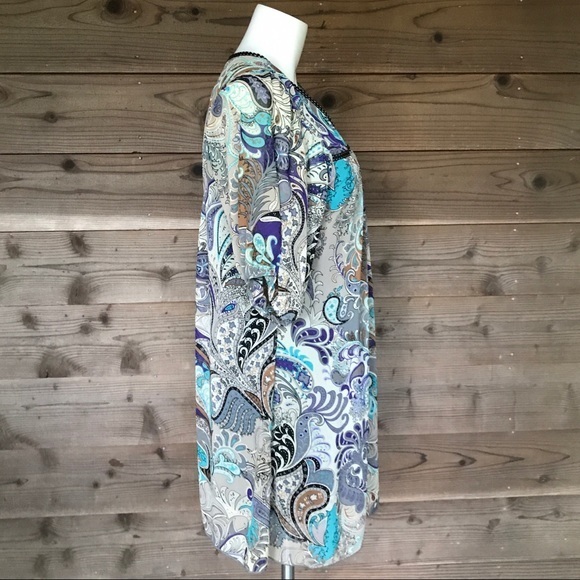 Max Rave Sheer V Front, Half Sleeve Dress Sz Med - Picture 6 of 8